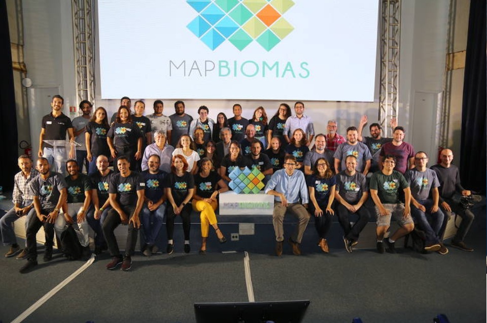Parte da equipe do MapBiomas, com Tasso Azevedo e Carlos Souza Jr. (Foto: MapBiomas/Divulgação)