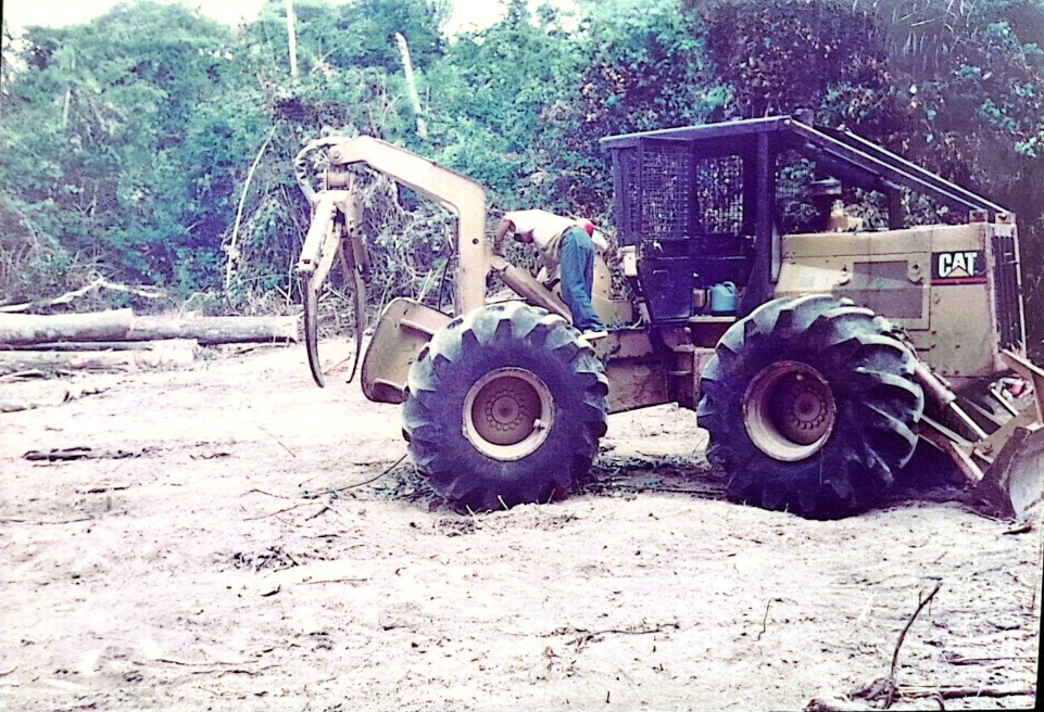 Skidder da Caterpillar durante projeto piloto de manejo florestal na Amazônia (Foto: Arquivo Imazon)