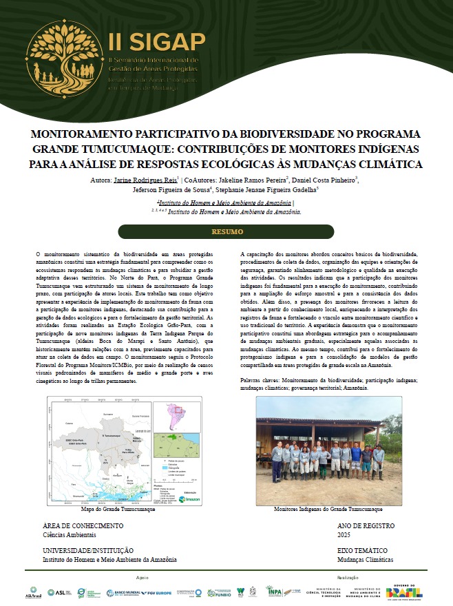Monitoramento participativo da biodiversidade no Programa Grande Tumucumaque: contribuições de monitores indígenas para a análise de respostas ecológicas às mudanças climáticas